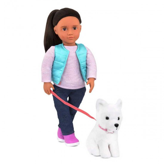 Muñeca Cassie con su Perro Samoyedo Our Generation