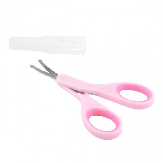 Tijeras Para Bebés Con Protector Rosa