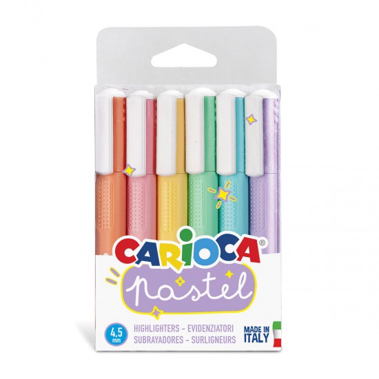Resaltadores Colores Pastel Carioca x 6
