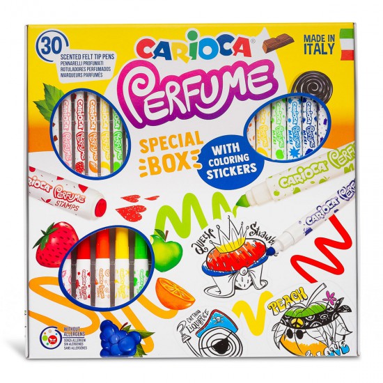 Set de 30 Marcadores con Perfume y Stickers para Colorear
