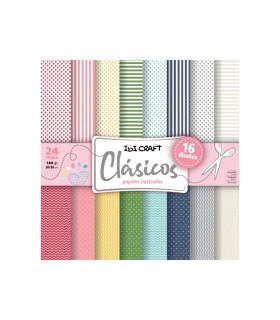 Papel para Scrap 35 Hojas de 30 x 30 cm y 160 g Clásicos Ibicraft