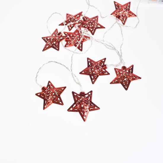 Guirnalda de 10 Estrellas LED 4 cm Rojas Alparamis