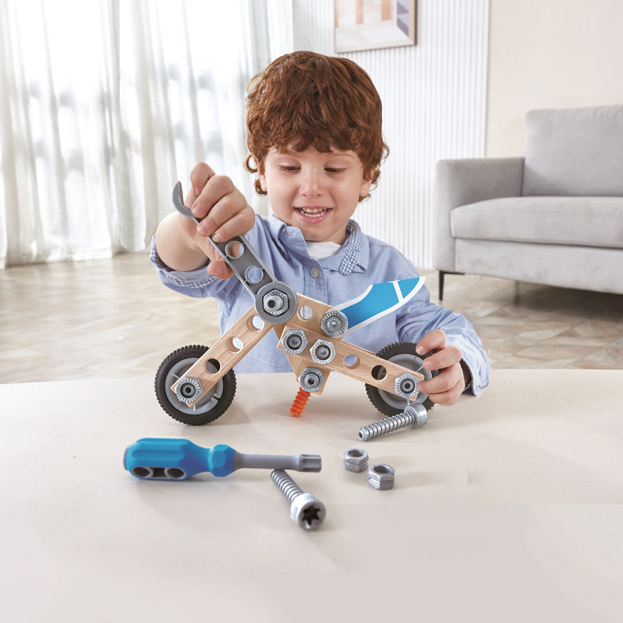 Set de Construcción de Moto 34 Piezas Junior Inventor Hape