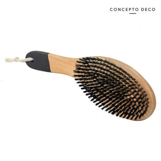 Cepillo De Madera Oval Con Franja Negra