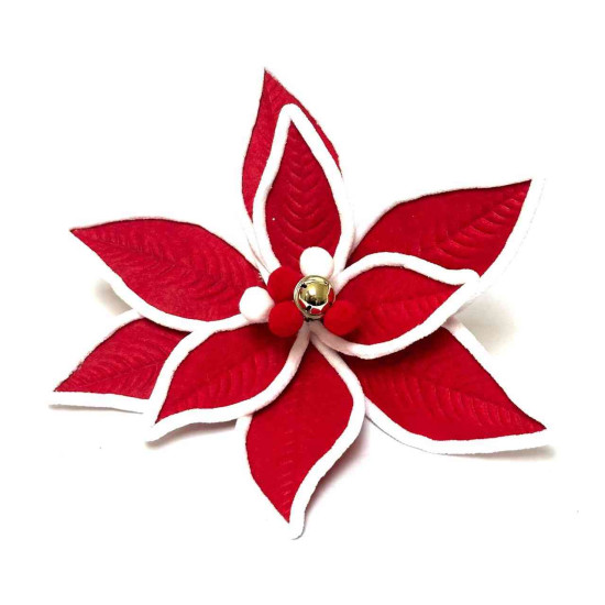 Adorno Estrella Federal Roja Borde Blanco 30 cm Alparamis A24-3804