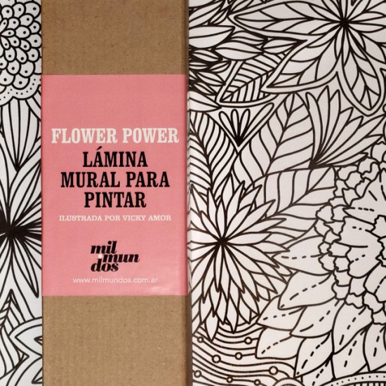 Lamina Mural Para Pintar Flowerpower
