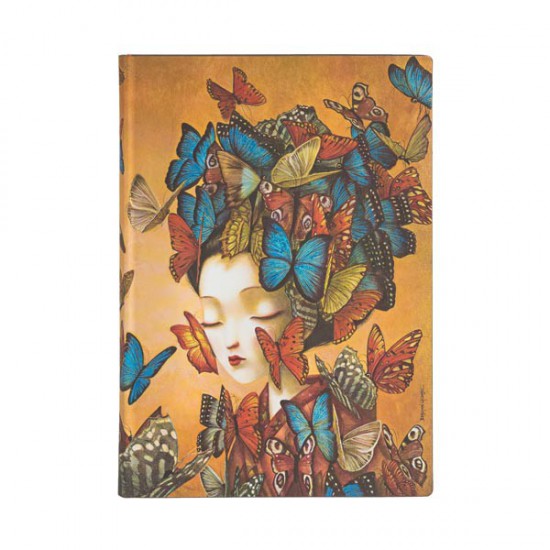 Cuaderno Rayado Mediano Tapa Blanda Madame Butterfly