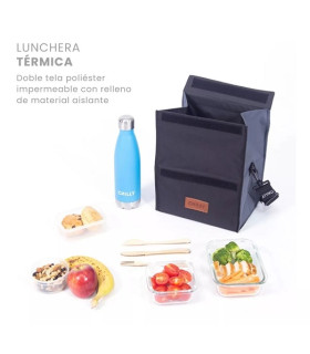 Lunchera Térmica 8 Lts Negra Chilly