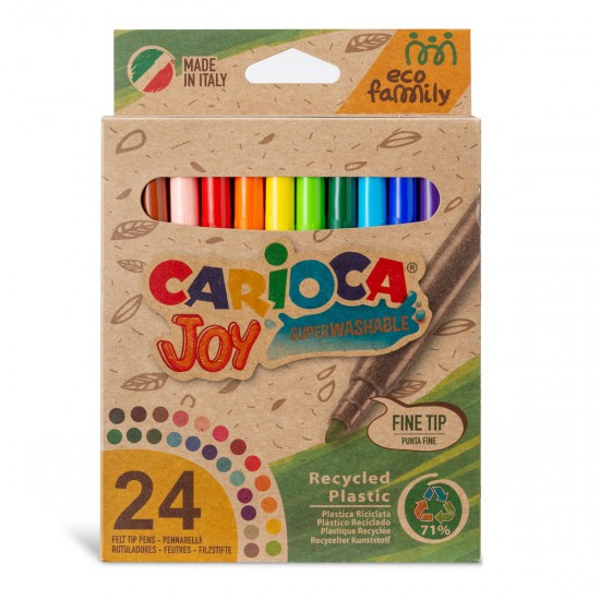 Marcadores de Colores Joy Punta Fina Eco Family Carioca x 24