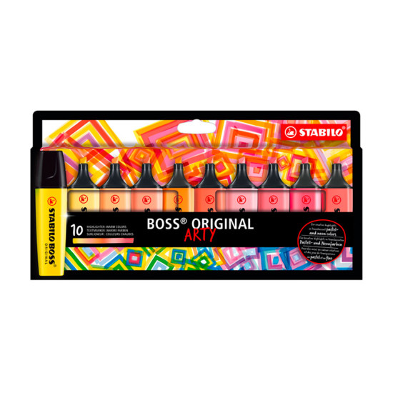 Resaltadores Boss Arty Tonos Cálidos x 10