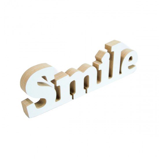 Adorno de Madera Smile 26 x 8 cm