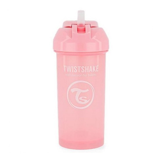 Vaso con bombilla Twistshake 360ml Rosa