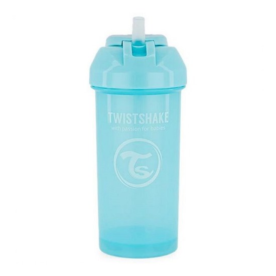 Vaso con bombilla Twistshake 360ml Celeste