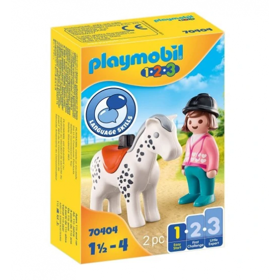 Playmobil 1.2.3 Jinete Con Caballo