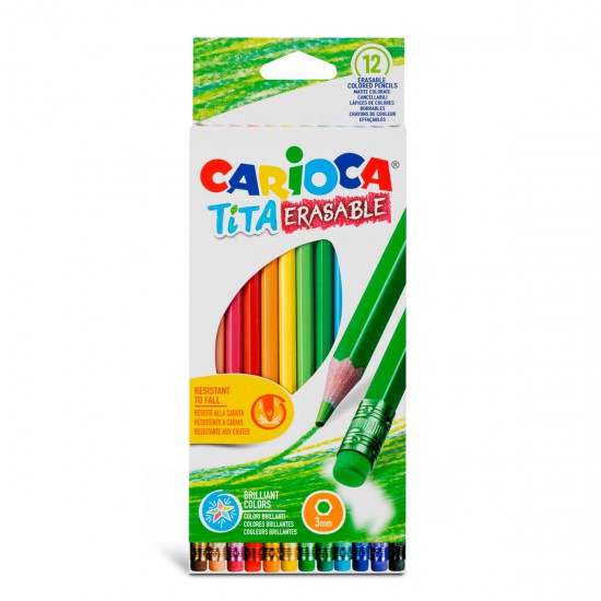 Lápices Tita Borrables de Colores Carioca x 12