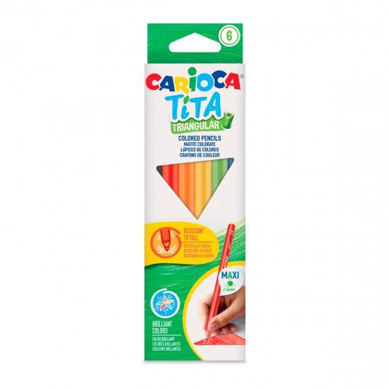 Lápices Tita Triangular de Colores Carioca x 6