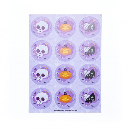 Stickers Violetas de Halloween x 120