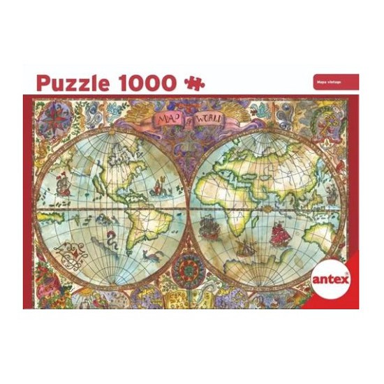 Puzzle 1000 piezas mapa vintage Antex 