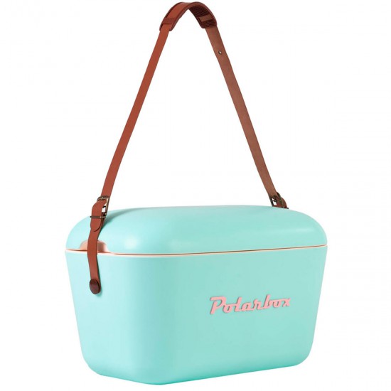 Heladerita Polarbox Verde Agua con Asa Marrón 20 l