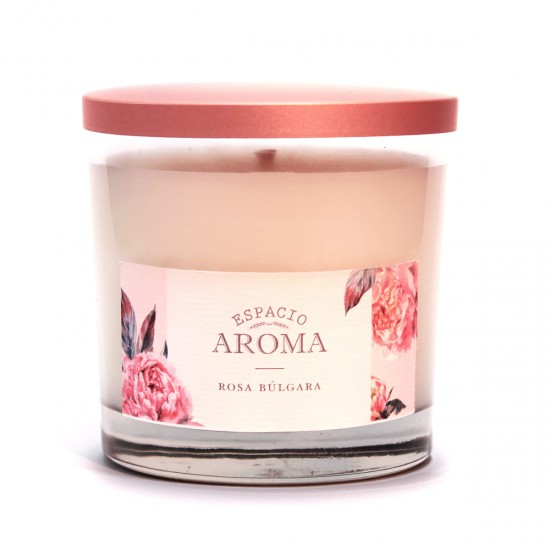 Vela de Soja Aromática 250 g Línea Clásica Rosa Búlgara Espacio Aroma