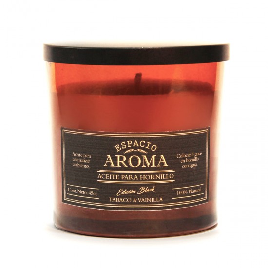 Vela de Soja Aromática 250 g Línea Black Tabaco y Vainilla Espacio Aroma