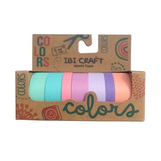 Washi Tape Box 7 Rollos de 5 m Pastel Ibi Craft
