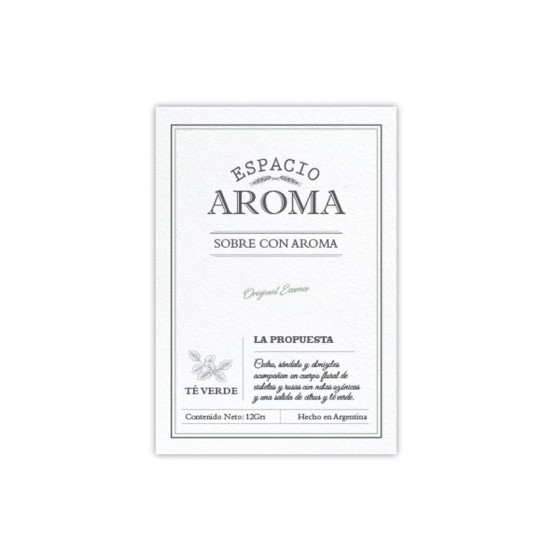 Sobre con Aroma 12 g Línea Clásica Té Verde Espacio Aroma