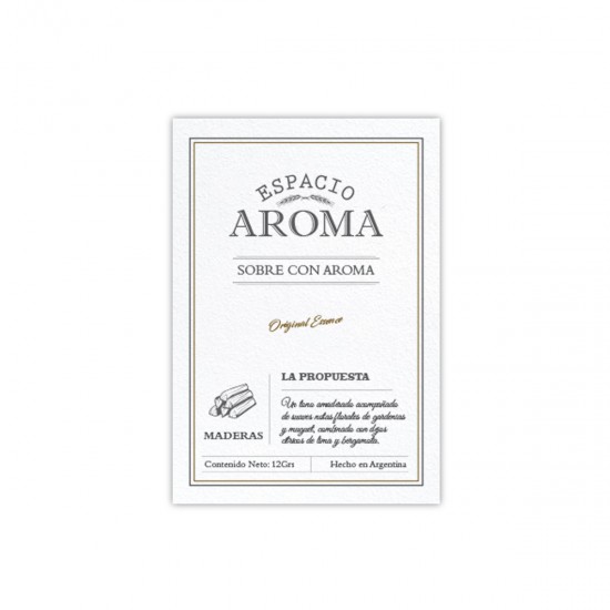 Sobre con Aroma 12 g Línea Clásica Maderas Espacio Aroma