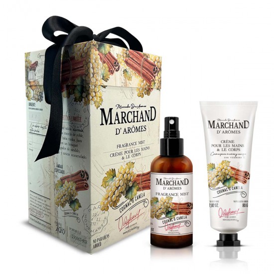 Cubo Marchand D Aromes Fragrance Mist y Crema de Manos y Corporal Cognac y Canela