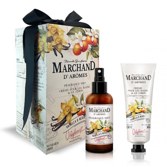 Cubo Marchand D Aromes Fragrance Mist y Crema de Manos y Corporal Vainilla y Nerolí