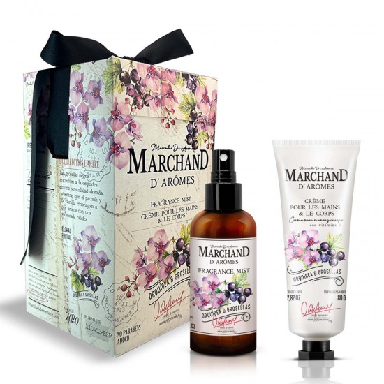 Cubo Marchand D Aromes Fragrance Mist y Crema de Manos y Corporal Orquídea y Grosellas