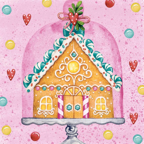 Servilletas 33 x 33 cm Gingerbread House Xmas