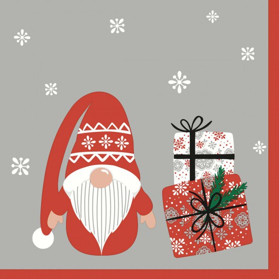 Servilletas 33 x 33 cm Gnome with Gifts Xmas