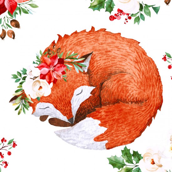 Servilletas 33 x 33 cm Floral Fox Xmas