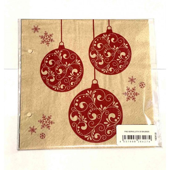 Servilletas Recicladas 33 x 33 cm Baubles Xmas