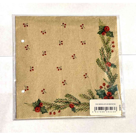 Servilletas Recicladas 33 x 33 cm Mistletoe Xmas