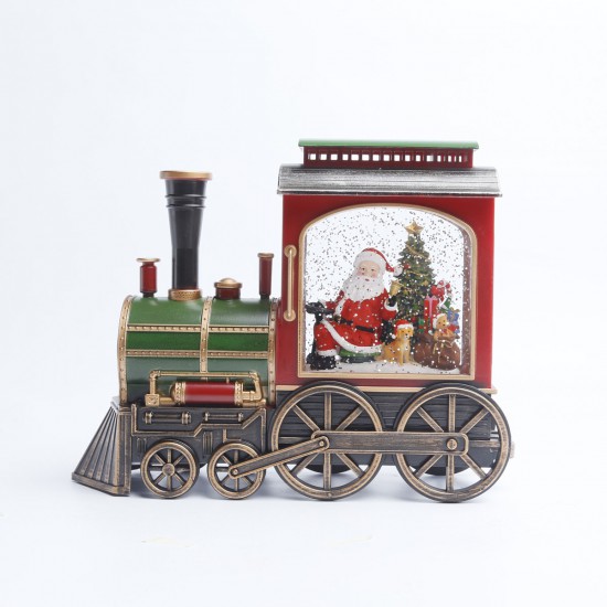 Adorno de Tren con Santa con LED 24 x 19 cm Alparamis