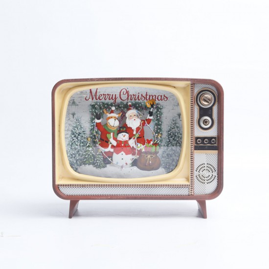 Adorno de TV Musical Santa Snowman y Reno con LED 21 x 18 cm Alparamis