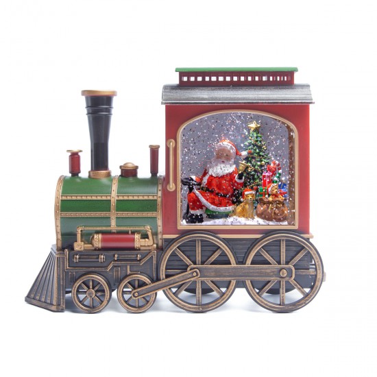 Adorno de Tren con Santa con LED 24 x 19 cm Alparamis