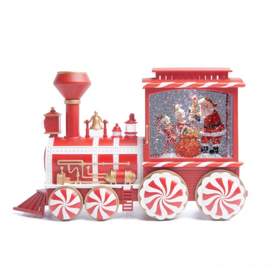 Adorno de Tren Candy con Santa con LED 31 x 19 cm Alparamis