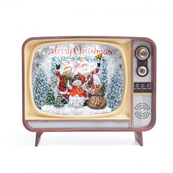 Adorno de TV Musical Santa Snowman y Reno con LED 21 x 18 cm Alparamis