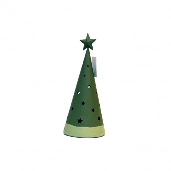 Adorno de Pino con Estrellas Verde 25 cm Alparamis