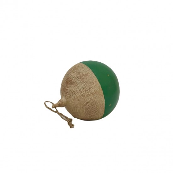 Bola de Navidad Verde y Madera 10 cm Alparamis