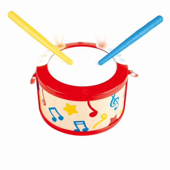 Tambor para Bebés con Luces Hape Instrumento Musical de Juguete a Pilas