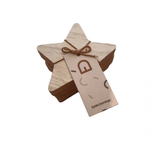 Pack de 3 Adornos de Estrellas de Madera 8 cm