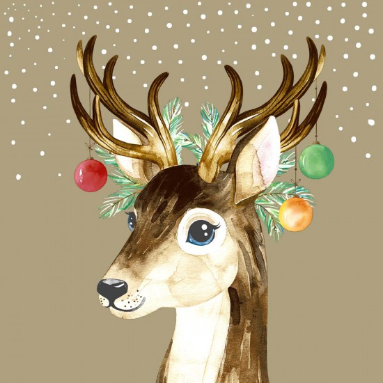 Servilletas 24 x 24 cm Deer Baubles Xmas