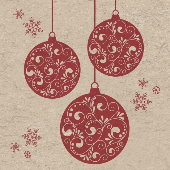 Servilletas Recicladas 33 x 33 cm Baubles Xmas