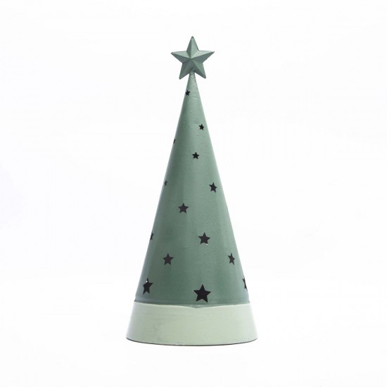 Adorno de Pino Verde con Estrellas con Luz 30 cm Alparamis