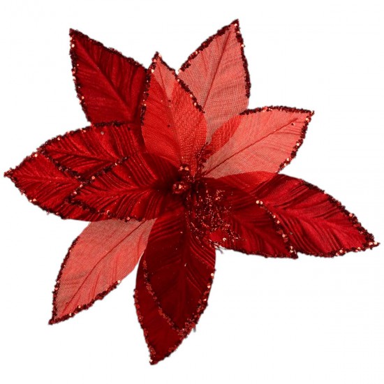 Adorno de Poinsettia Roja 46 cm Alparamis