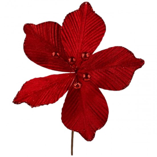 Adorno de Poinsettia Roja 20 cm Alparamis